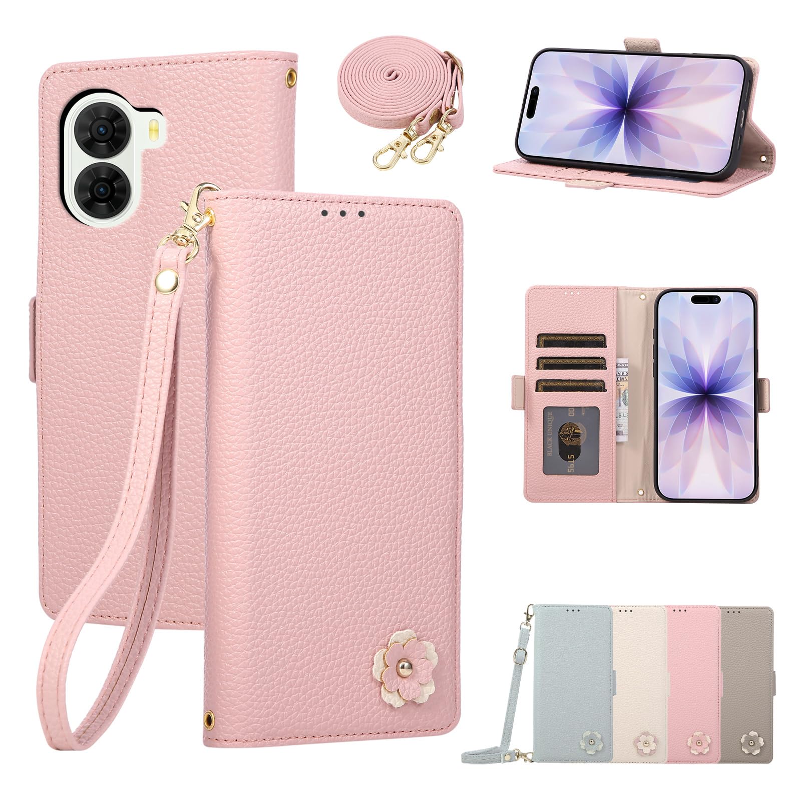 Amazon.co.jp: Rosbtib nubia S2 ケース 手帳型 ショルダー さくら