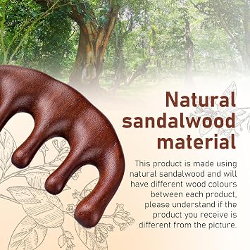 Amaxiu Wooden Massage Comb, Sandalwood Head Scalp Comb No Static Wide Tooth | Comb for Head Scalp Scalp Stimulator Comb Gua Sha Comb Body Massage Tool for Men Women
