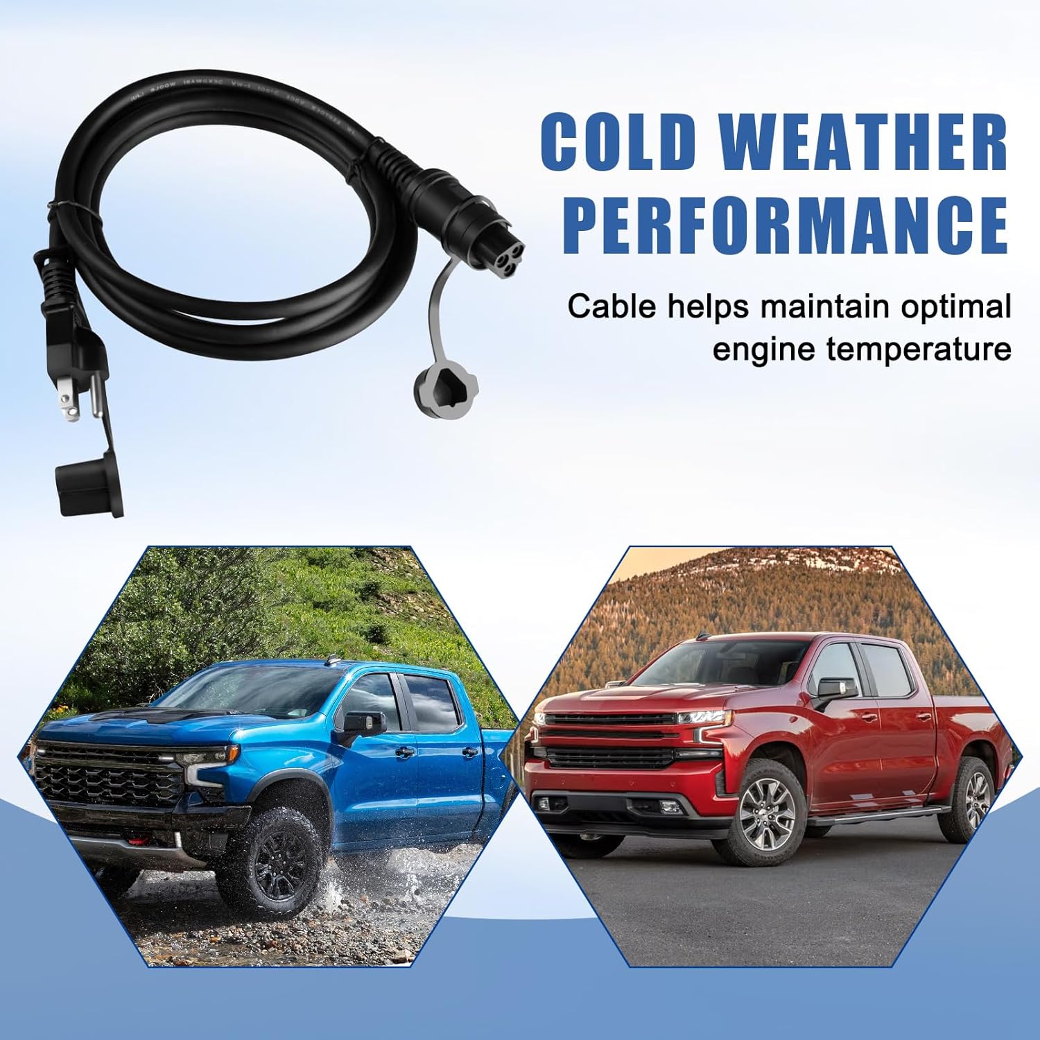 84564686 Block Heater Cable, Engine Coolant Heater Cable Replacement For Chevy For Silverado 1500/LD/LTD 2020-2024