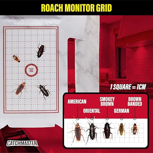 Miniatura 6 de Catchmaster Trampa para cucarachas con potente cebo a base de alimentos, trampas de pegamento (paquete de 10) para cucarachas para casa, cocina,