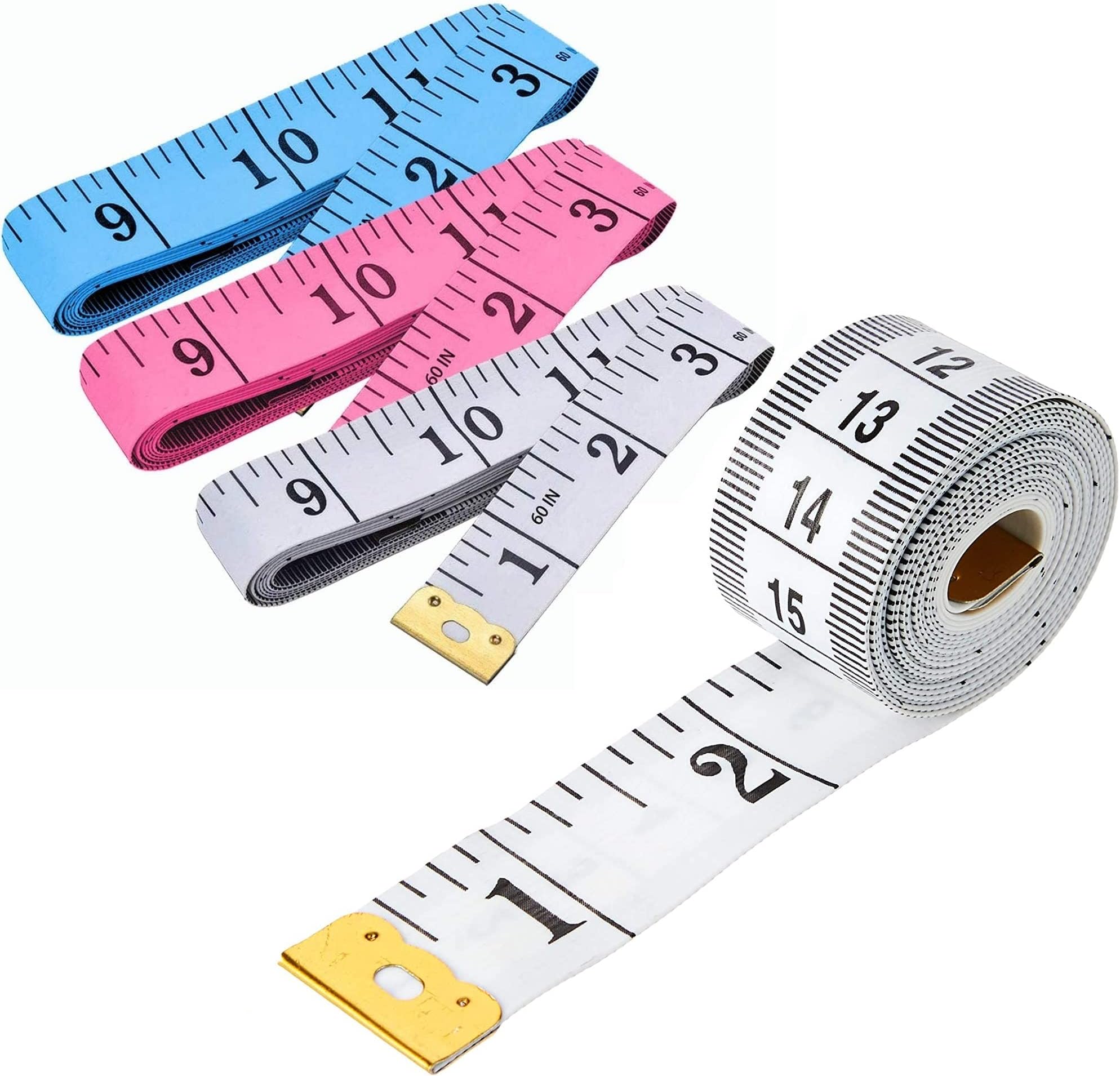 Feedo Soft Tape Measure Double Scale Body Sewing Ruler Weight Loss Medical 3 Inch Tape Small for Kids Height Clothing Tailoring 60 Inch 150 Cm