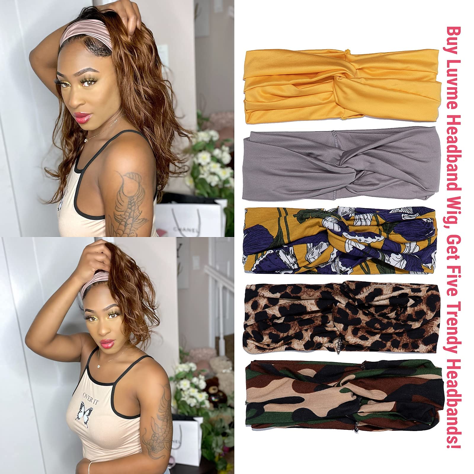 Amazon.com : LUVME HAIR Chestnut Brown Headband Wig Loose 