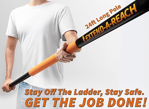 Miniatura 2 de Kit de lavado de ventanas de 7 a 24 pies y kit de plumero con poste de extensión (alcance de más de 30 pies), herramienta de limpieza de ventanas y