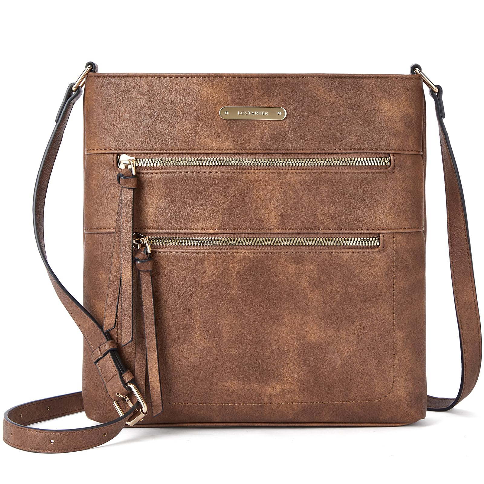 BOSTANTENCrossbody Bags Purses for Women Trendy Soft Leather Shoulder Handbags with Adjustable Strap Zipper Pocket