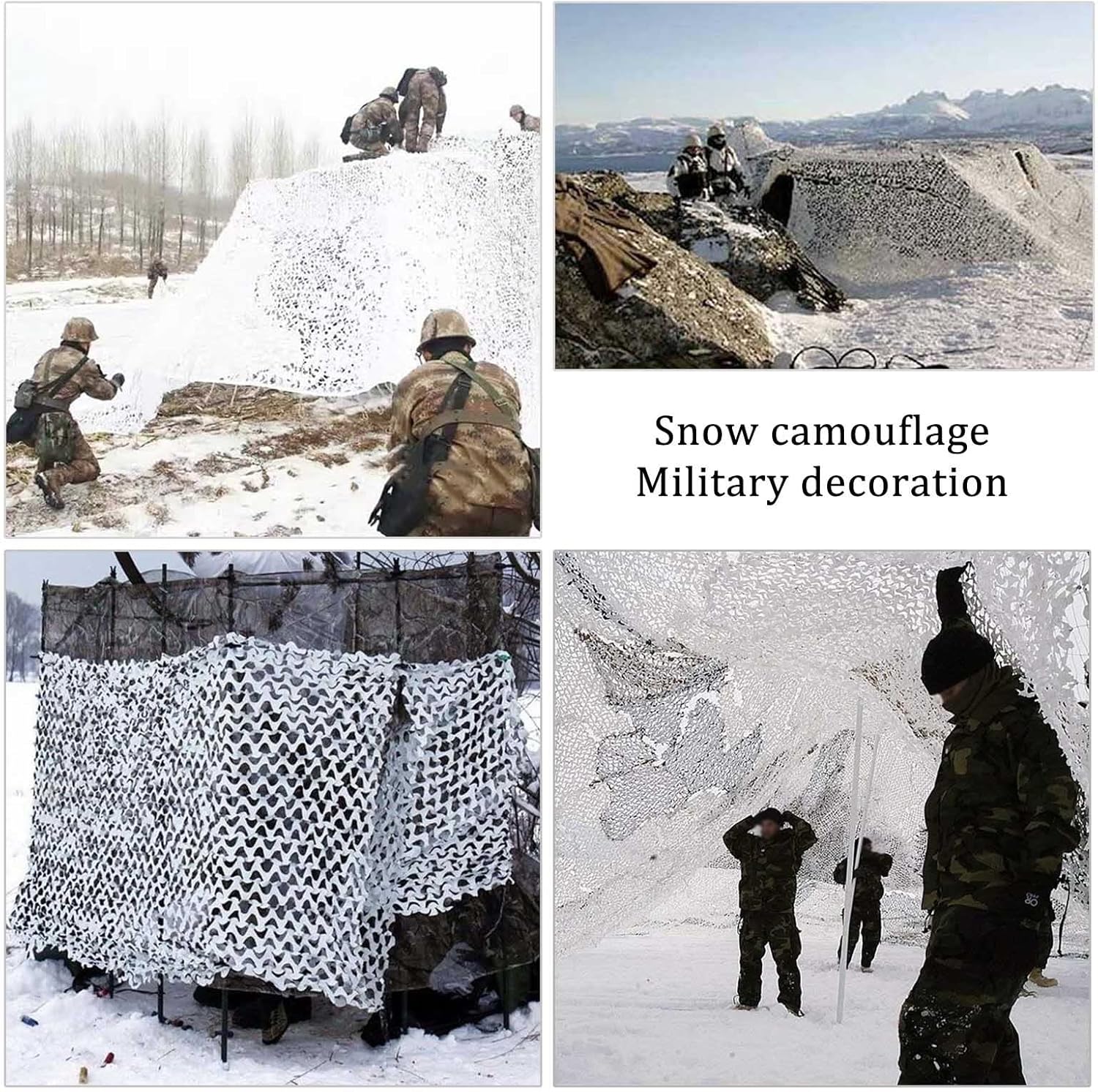 Jolan Camo Netting White,Garden Pergola Patio Shade Net,Waterproof Oxford Cloth Camouflage Netting,Military Hunting Camping Decoration Car Cover Camouflage Net,Various Sizes,White-1.5x6m(4.9x19.7ft)