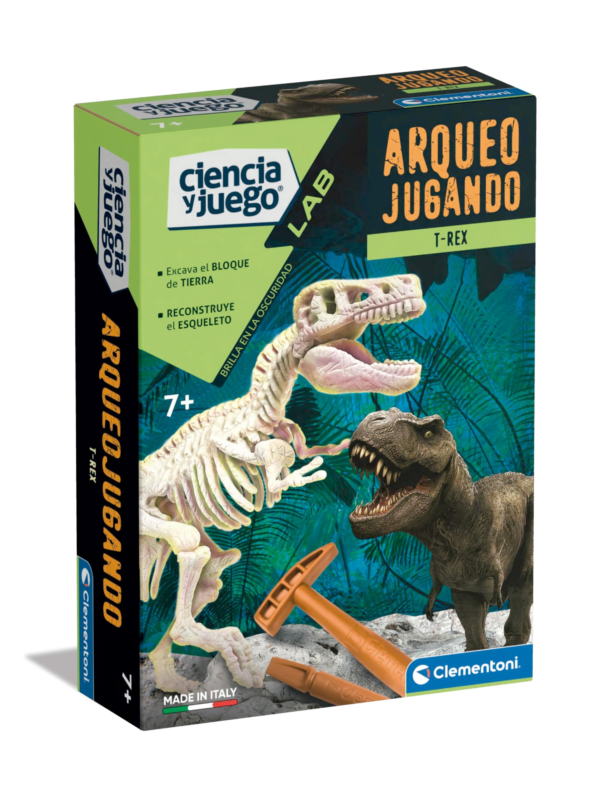 Clementoni Archaeoplay Triceratops – Dino-Ausgrabungsset Mit Phosphoreszierendem Skelett, Ab 7 Jahren