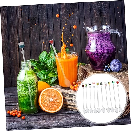 Miniatura 6 de jojofuny 20 palitos de frutas con mango creativo, cucharada, bebida, fiesta, swizzle, jugo, mezcla, para varios cristales, restaurantes, cócteles,