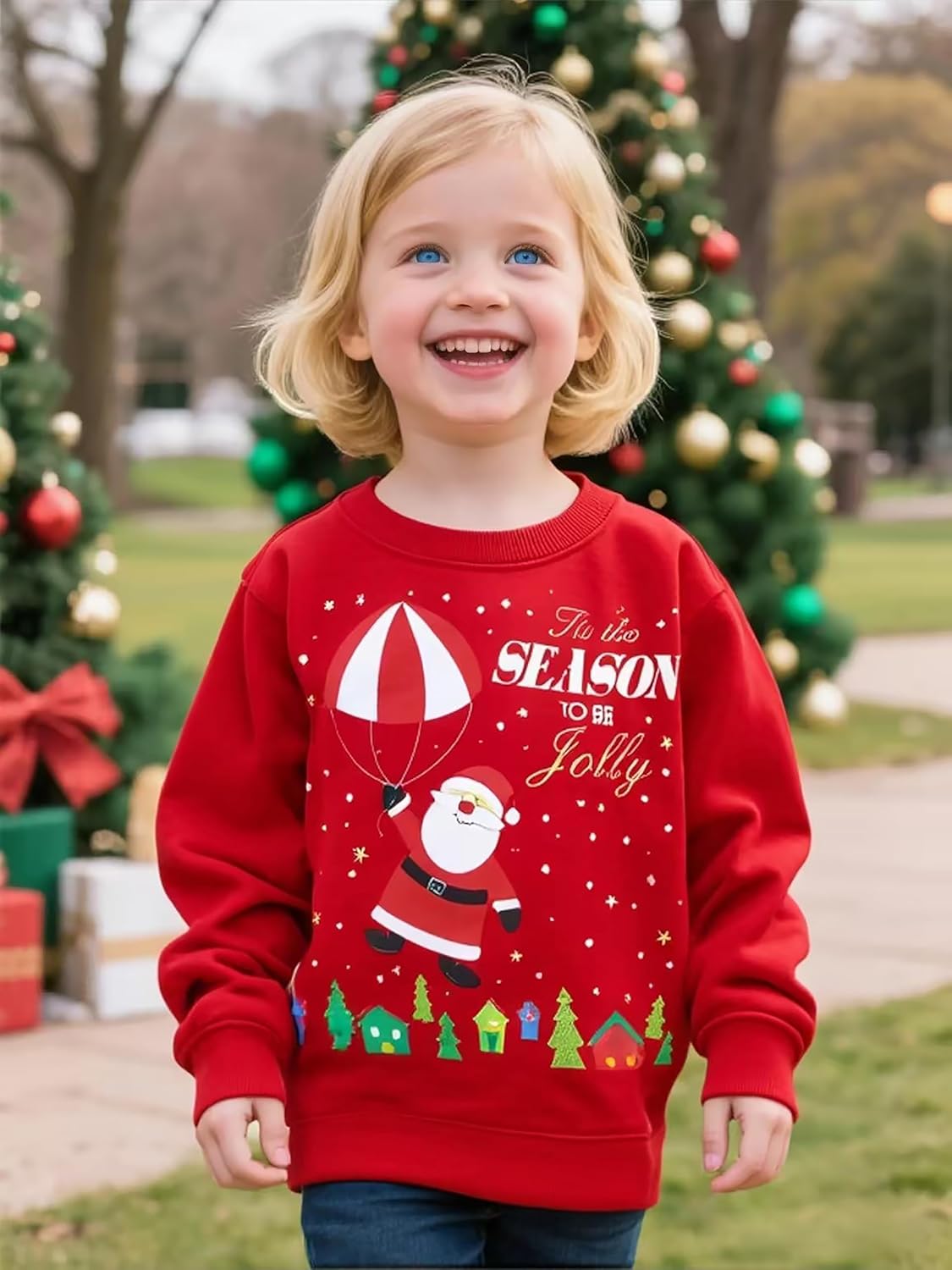 幼児 女の子 クリスマス スウェットシャツ キッズ サンタ クロース エルク ベア シャツ クリスマス コットン 長袖 トップス 1