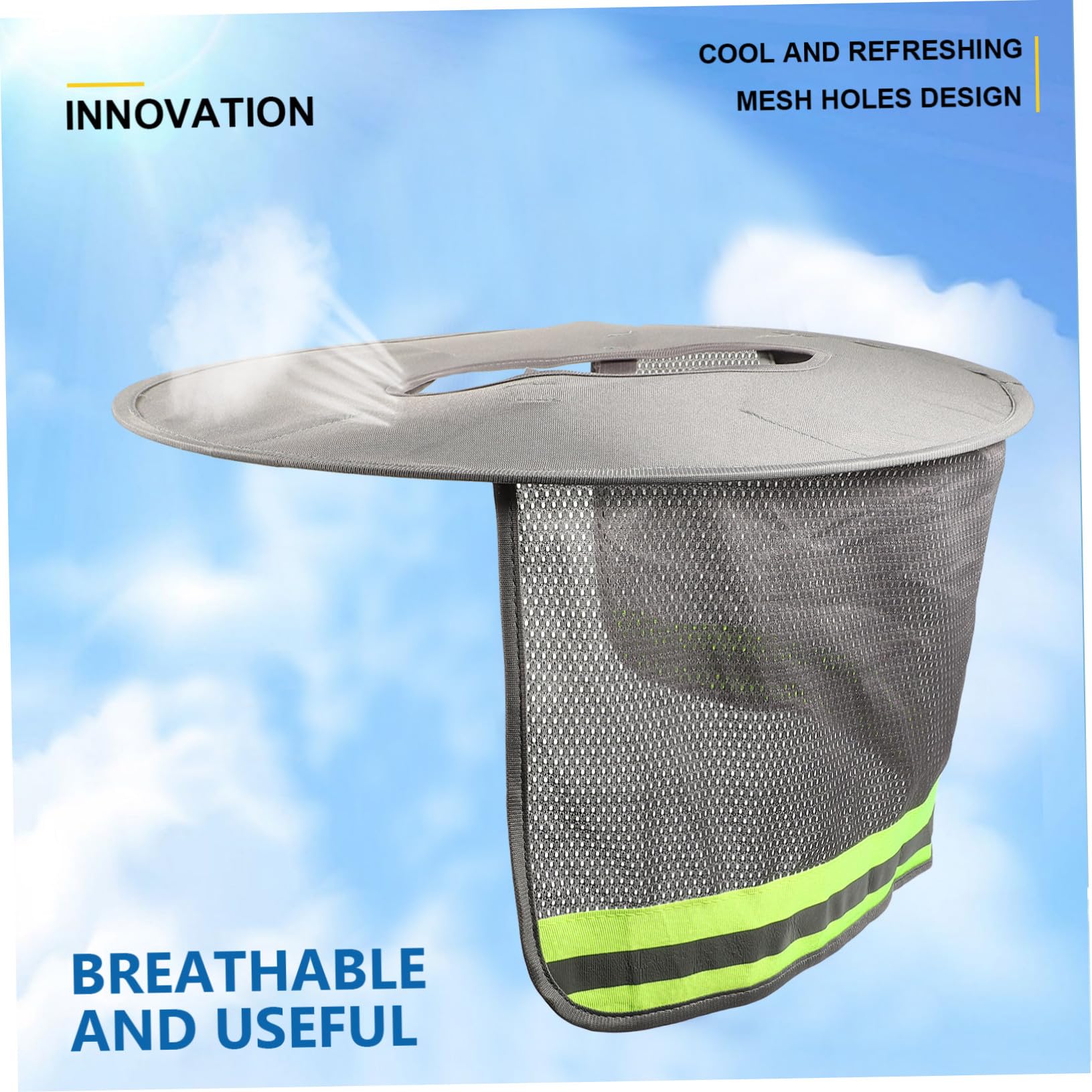 iplusmile 6 Pièces Pare Soleil pour Casque de Sécurité avec Protection de Nuque Réfléchissante Visière Respirante UV pour Chantiers Extérieurs Couvre Casque et Confortable