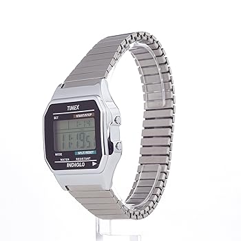 時計 TIMEX classic digital silver INDIGLO Timex Men's Classic Digital Silver-Tone 34mm INDIGLO Casual
