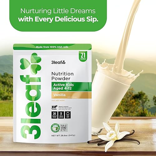 Miniatura 4 de 3leaf Kids Nutrition Powder - Batidos dietéticos para una salud óptima formulados y fabricados en Irlanda a partir de vacas alimentadas con hierba y
