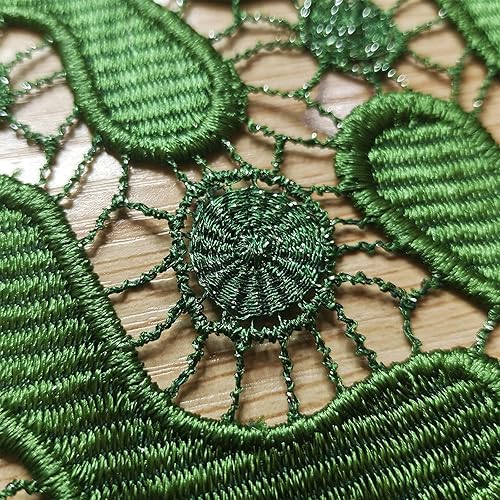 Miniatura 4 de Bestway Diamantes de imitación solubles en agua de moda Bordado con agujeros Tela de encaje africano 5 yardas Tela de estilo de fiesta de boda