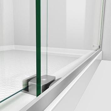 DreamLine Essence-H 56-60 in. W x 76 in. H Semi-Frameless Bypass Shower Door in Brushed Nickel, SHDR-636076H-04