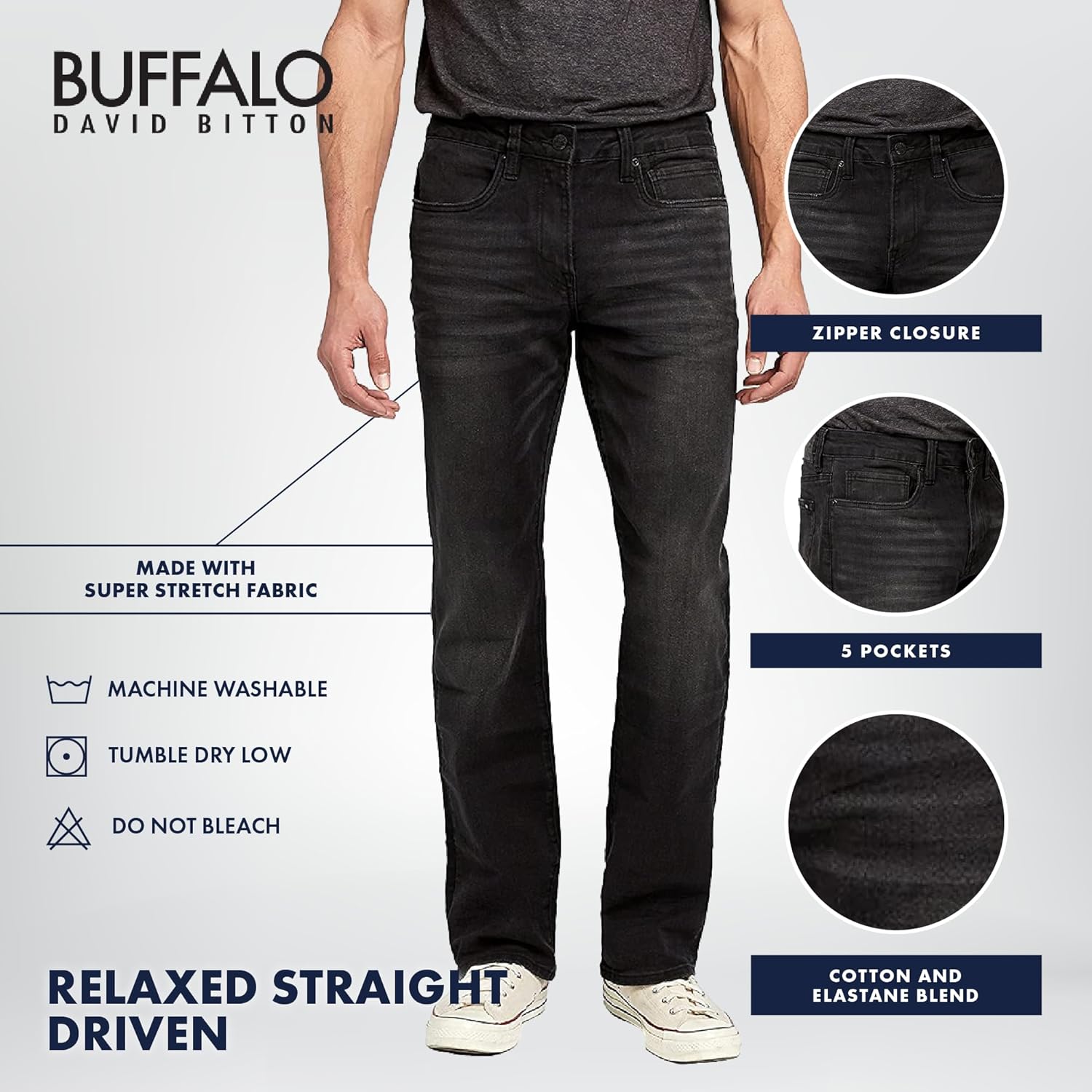 Buffalo David Bitton Mens Straight Driven Fashion Jean - Image 4