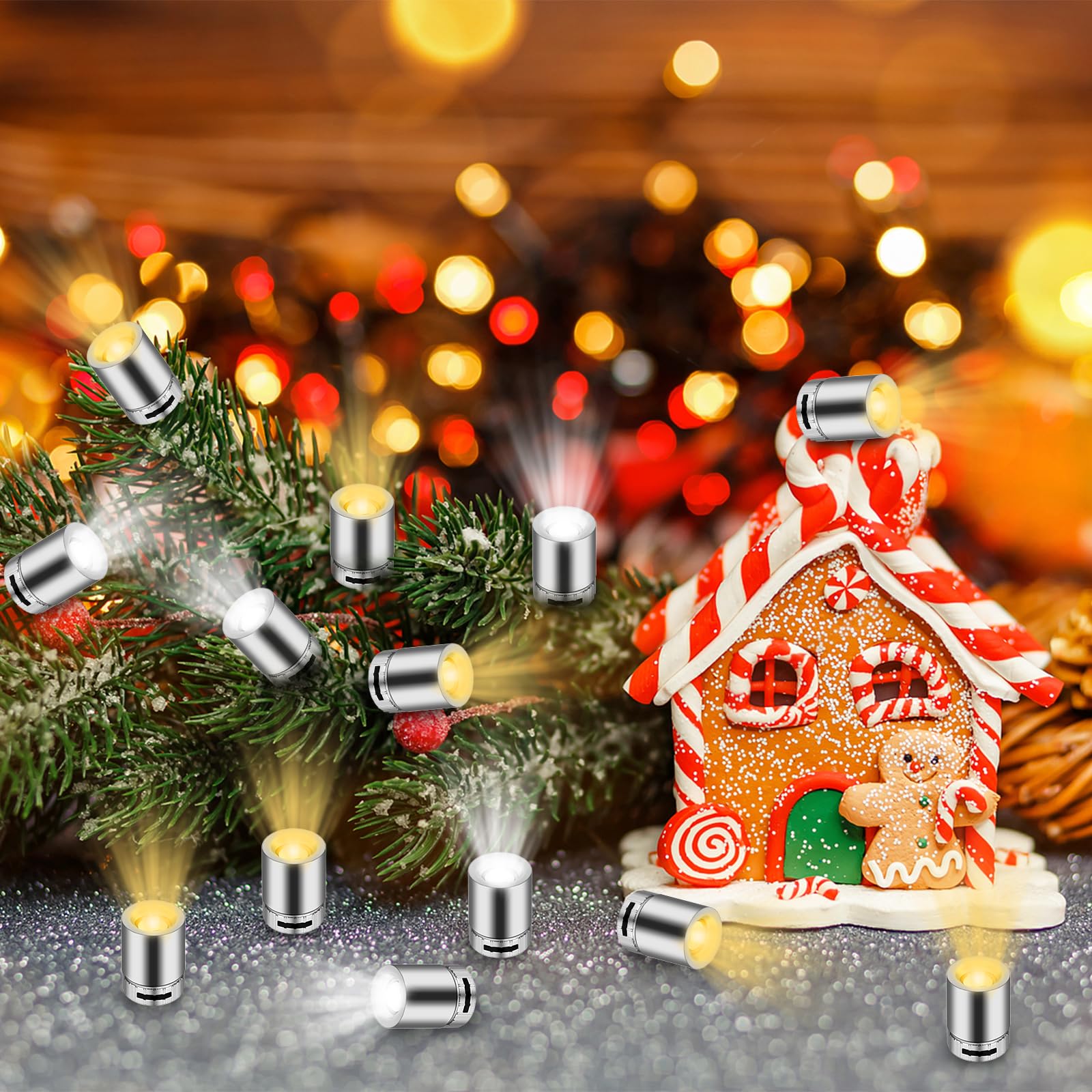20 Mini Lampes LED Avec Piles – Lumière Blanche Chaude 1,5 Cm – Idéal Maison De Poupée, Maquette, Décoration DIY, Noël