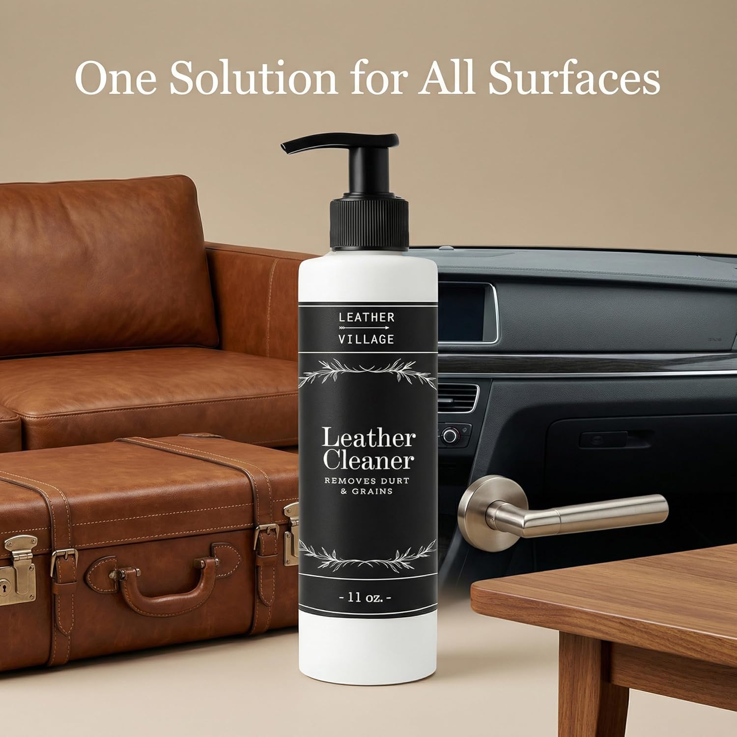 LEATHER VILLAGE Leather Cleaner and Conditioner 11 oz – Stain Remover for Car Interiors, Leather Furniture, Couch, Chair, Jackets, Shoes, Purse, Bag with a Non-Toxic, Restoring Formula - Image 5