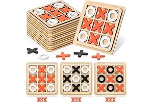 12 Pcs Wooden Mini Tic Tac Toe Game Family Board Games Classical Puzzle Game