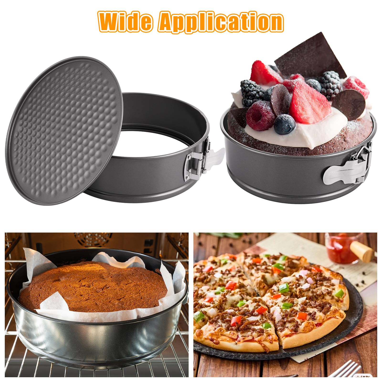 3 moldes para tartas de 20 cm, moldes para tartas de 8 pulgadas para hornear, antiadherentes, moldes para tartas de queso para hornear redondos de 8 pulgadas, moldes negros para hornear para