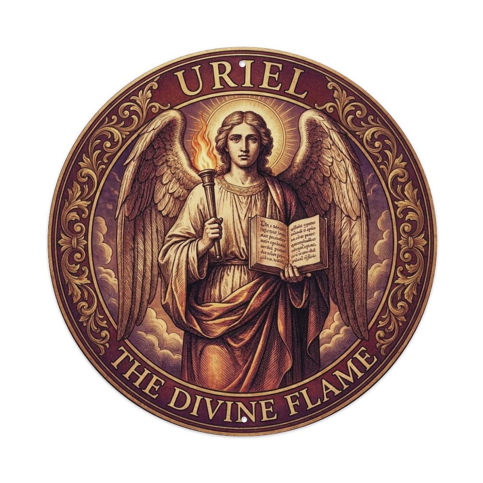 Holy Wisdom Archangel Uriel The Divine Flame Metal Tin Sign