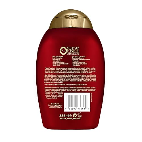 Miniatura 2 de Acondicionador de aceite suavizante sin encrespamiento  queratina 5 en 1 para cabello encrespado cabello brillante rojo
