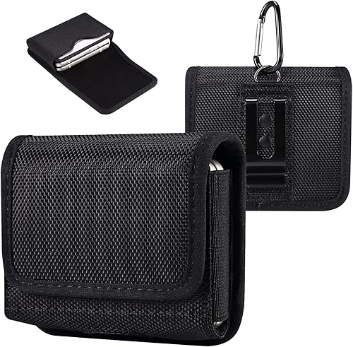 Miniatura 1 de Funda de nailon con tapa para teléfono celular con clip para cinturón para Samsung Galaxy Z Flip 6 5 4 3, Motorola Razr/Razr 40 50 Ultra funda con