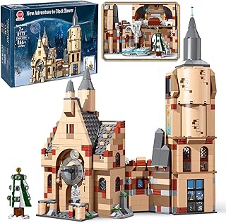 Under the Baubles Educiro Harry Clock Tower and Great Hall Castle (871 Pieces) , Build and Play Dumbledore Office Building Toy Set for Kids, Boys, and Girls Ages 8-14