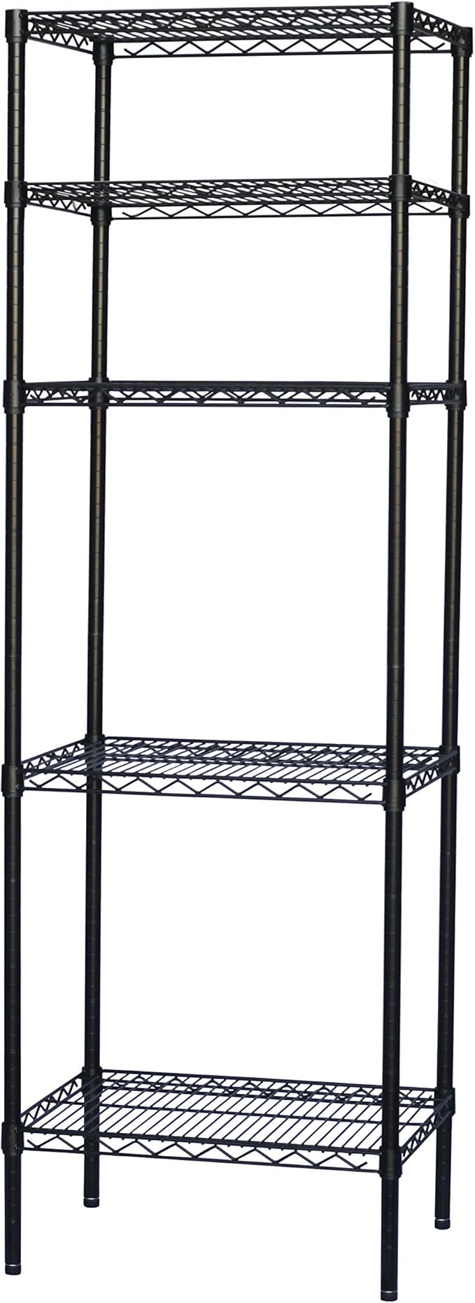 Shelving Inc. 18" d x 24" w x 72" h Black Wire Shelving with 5 Tier Shelves, Weight