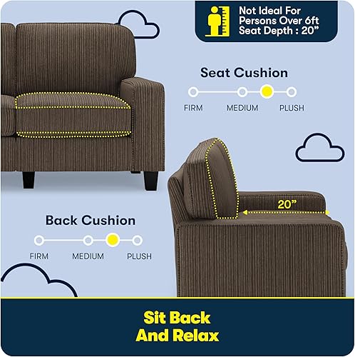 Miniatura 434 de Serta Palisades Sofás Tapizados para Sala, Sofá de Diseño Moderno, Tela, gris (Glacial Gray) gris (Glacial Gray),Beige,Marrón,Alforfón Beige,Marrón