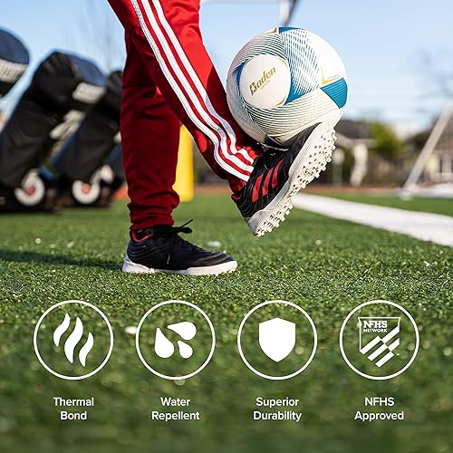 Miniatura 4 de Baden Perfection Thermo - Balón de fútbol, tamaño oficial 5 sin costuras adherido térmicamente, aprobado por NFHS