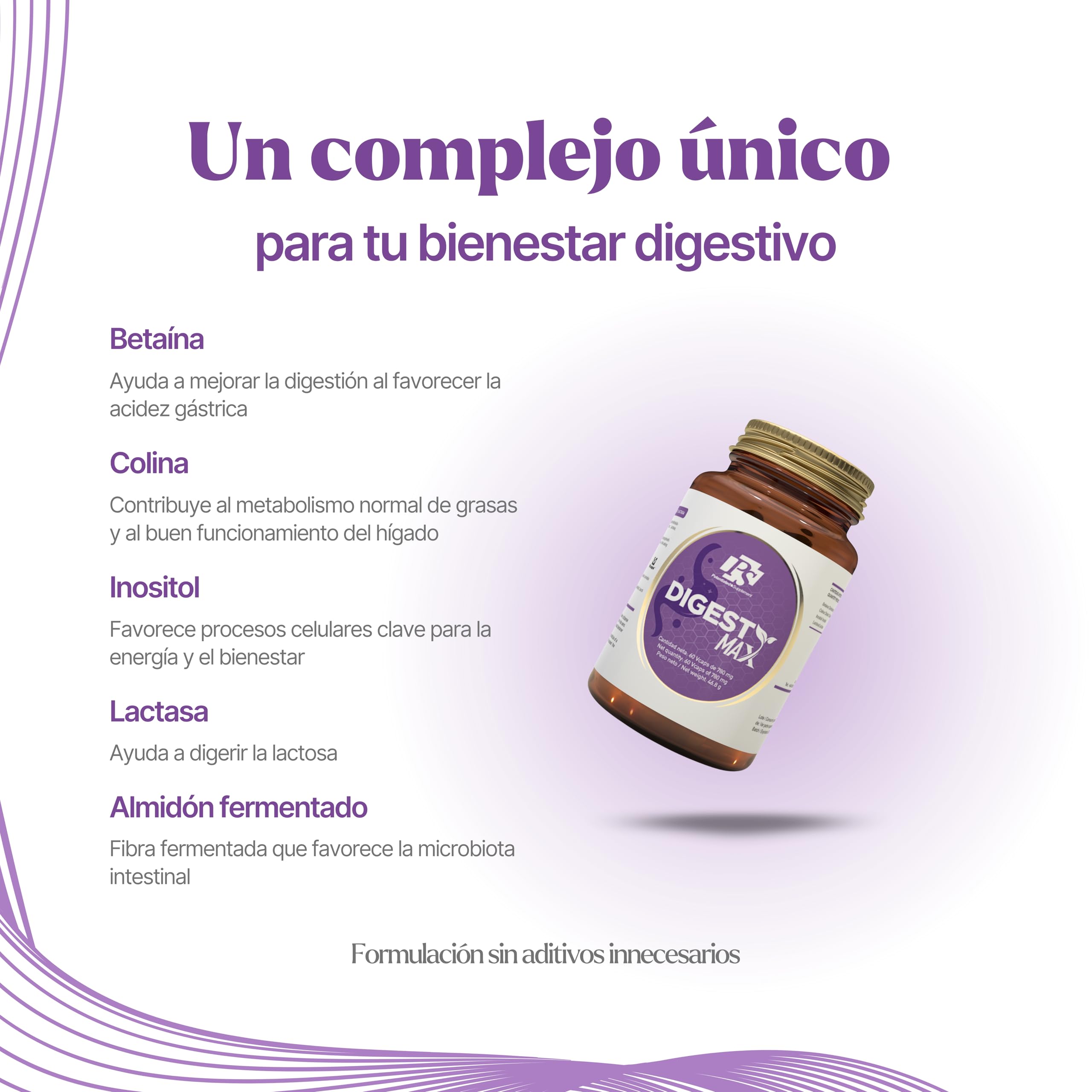PS Digest Max PACK 3x2 - Complejo de Enzimas Digestivas, Apoya la Digestión Completa+Hígado con Lactasa, Betaína, Colina e Inositol, Alivia la Hinchazón y Digestiones Pesadas | 180 Cápsulas Vegetales