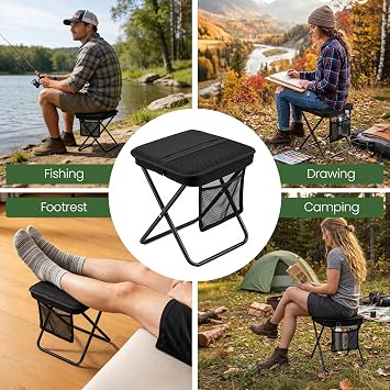 Outdoor Backpack Folding Stool,Portable Collapsible Stool,Pencil Case Stool