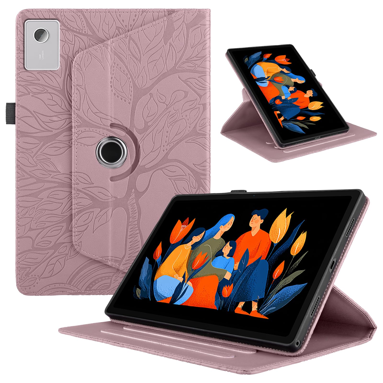 Funda para Samsung Galaxy Tab S9/ S8/ S7 11" (SM-X710/X700/T870) PU Cuero Tablets Protectora Cover 360°Carcasa Giratoria de ángulo Múltiple Stand Función Tablets Funda,Rojo Árboles — view 53