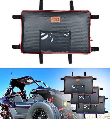 Vista 13 de Goldfire RZR Bolsa de techo UTV, bolsa central de almacenamiento de techo de gran capacidad, bolsa de equipo impermeable para Polaris RZR RS1 Bolsa