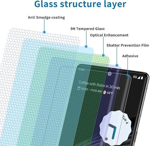 Miniatura 8 de Paquete de 3 protectores de pantalla de vidrio ultra templado para Galaxy S21 borde curvado 3D 100 ultrasónico de huellas dactilares kit de fácil