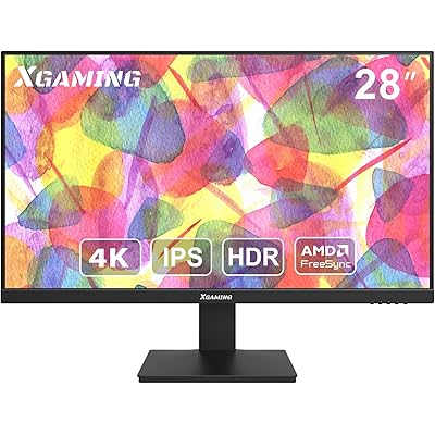 XGaming 28インチ 4k モニター UHD 60Hz 4ms ゲーミング IPS sRGB100%/AMD FreeSync/HDR/ブルーライト低減/ …