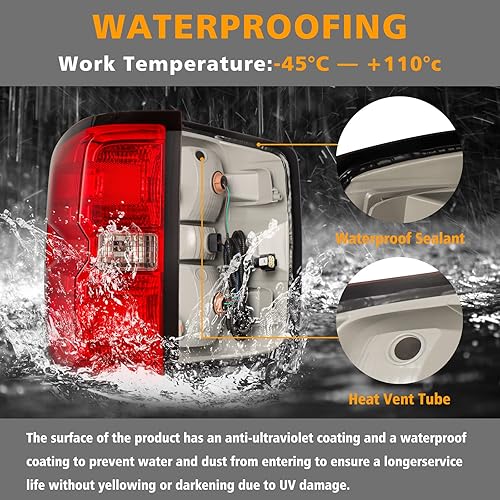 Miniatura 6 de Conjunto de luz trasera compatible con Chevy Silverado 1500 2500HD 3500HD 3500HD 2014-2019 con arnés de cableado, luces traseras de camioneta estilo