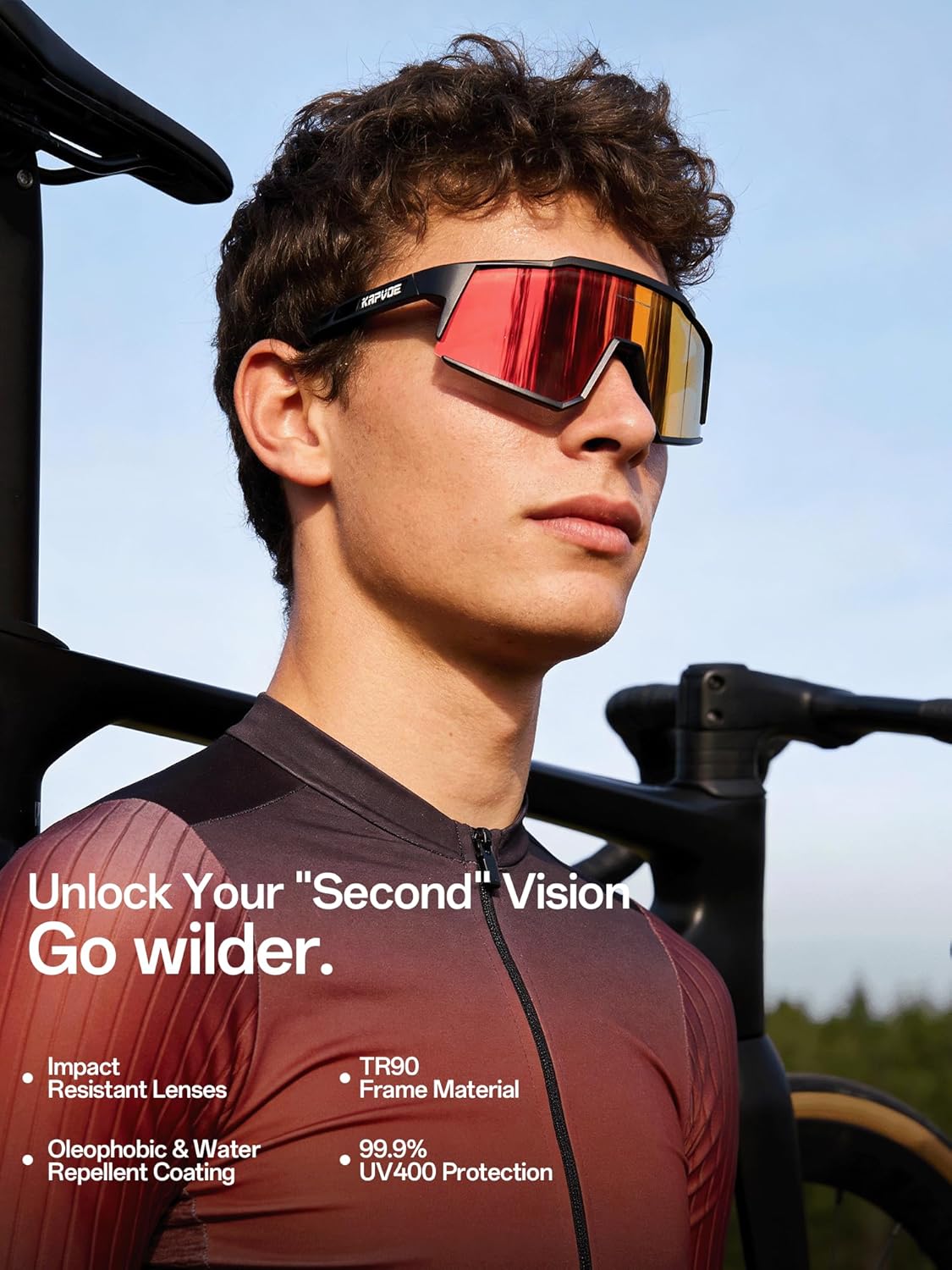 KAPVOE Polarized Glasses With 1 Lens Or 4 Lens UV Protection for Women Men Cycling Sunglasses Tr90 Frame Sports Bike K9022 - Image 3