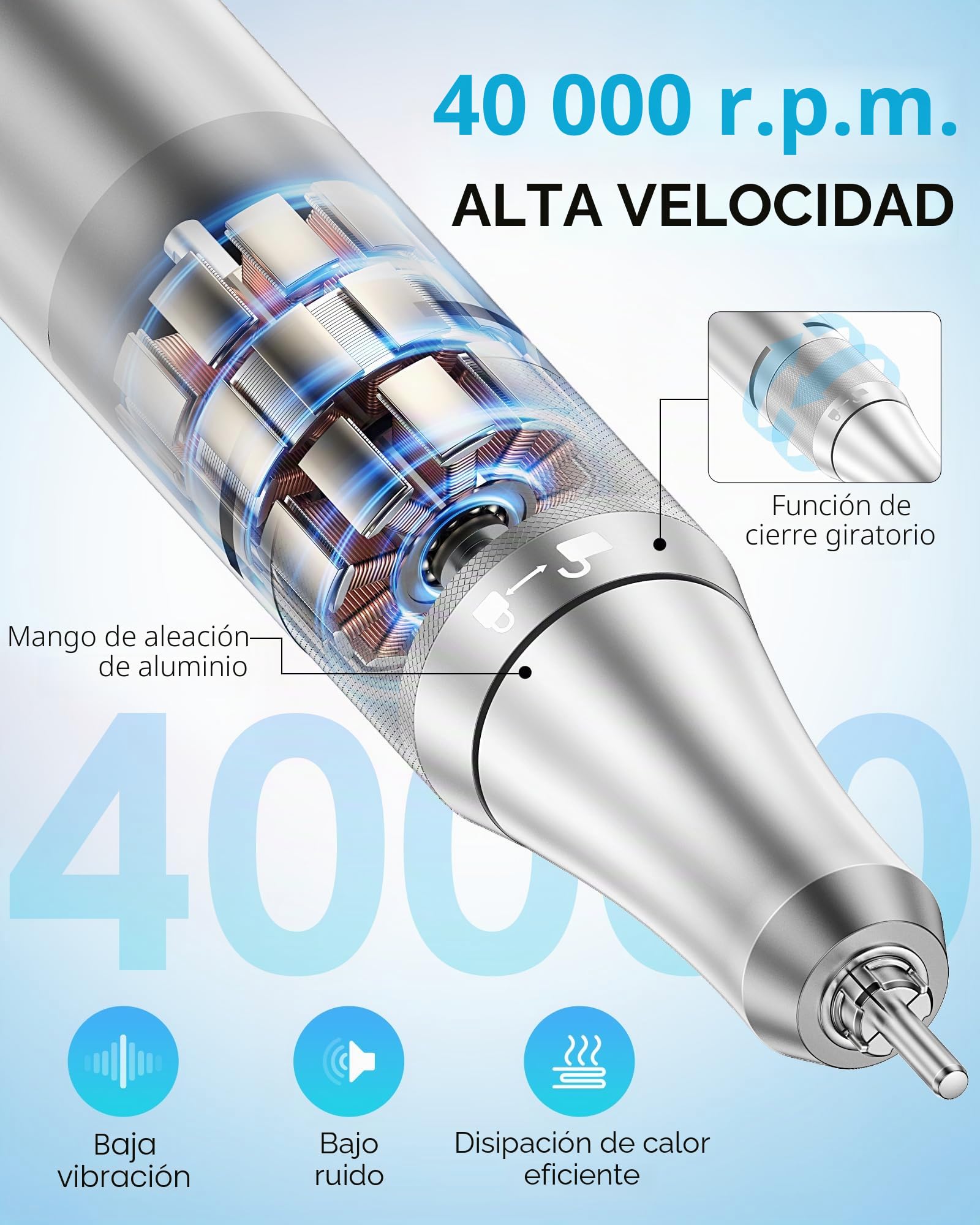 Heypappy Torno para Uñas, Limador de Uñas Eléctrico Recargable Portátil