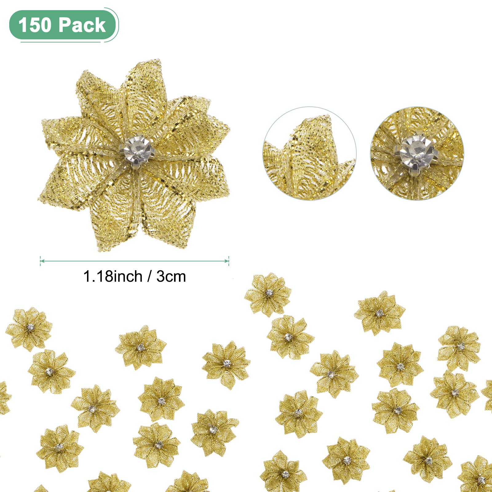 M METERXITY 150-pack Satin Ribbon Flowers - Image 3