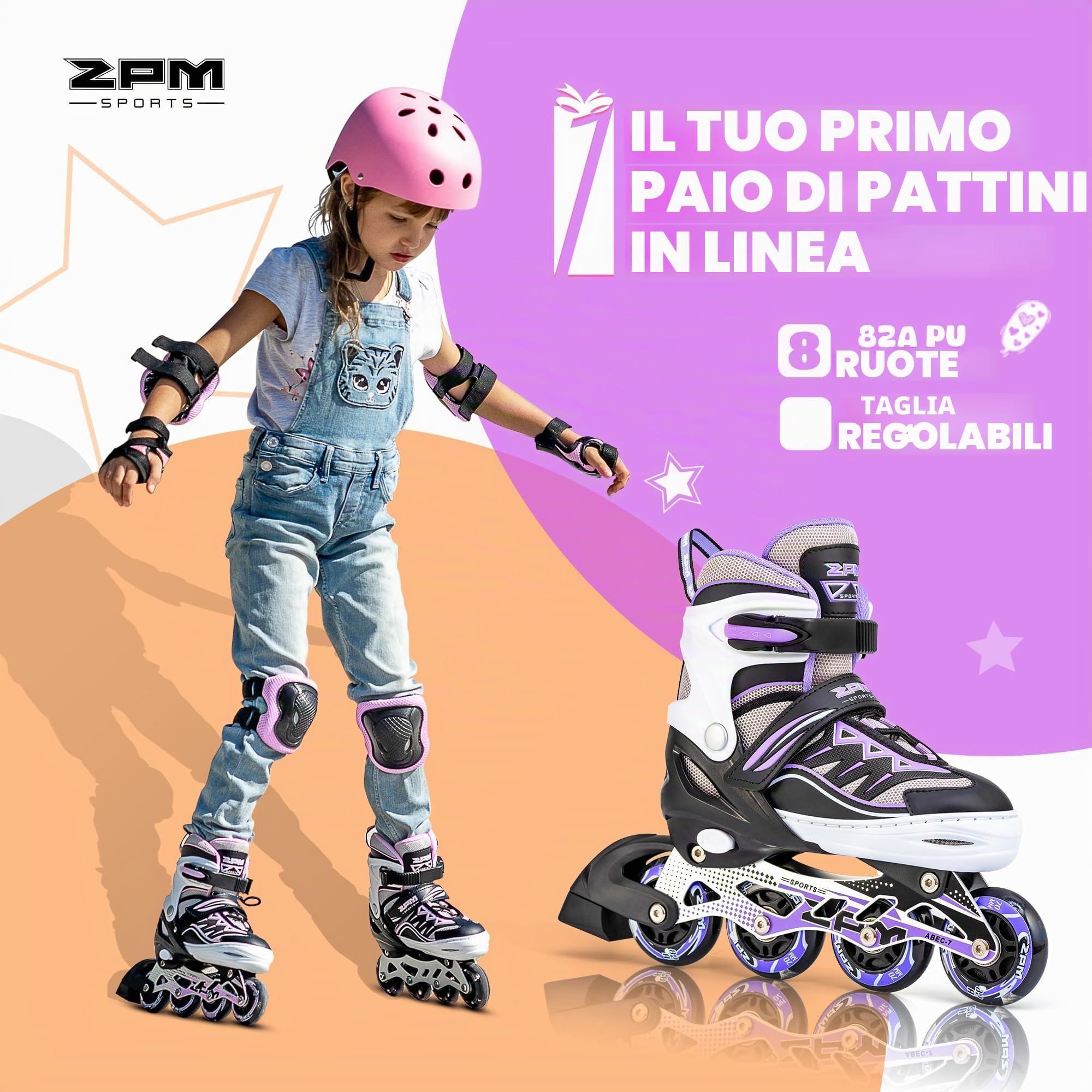 Pattini in linea Cytia 2PM SPORTS Ragazza Regolabili Ruote PU 82A Bambini