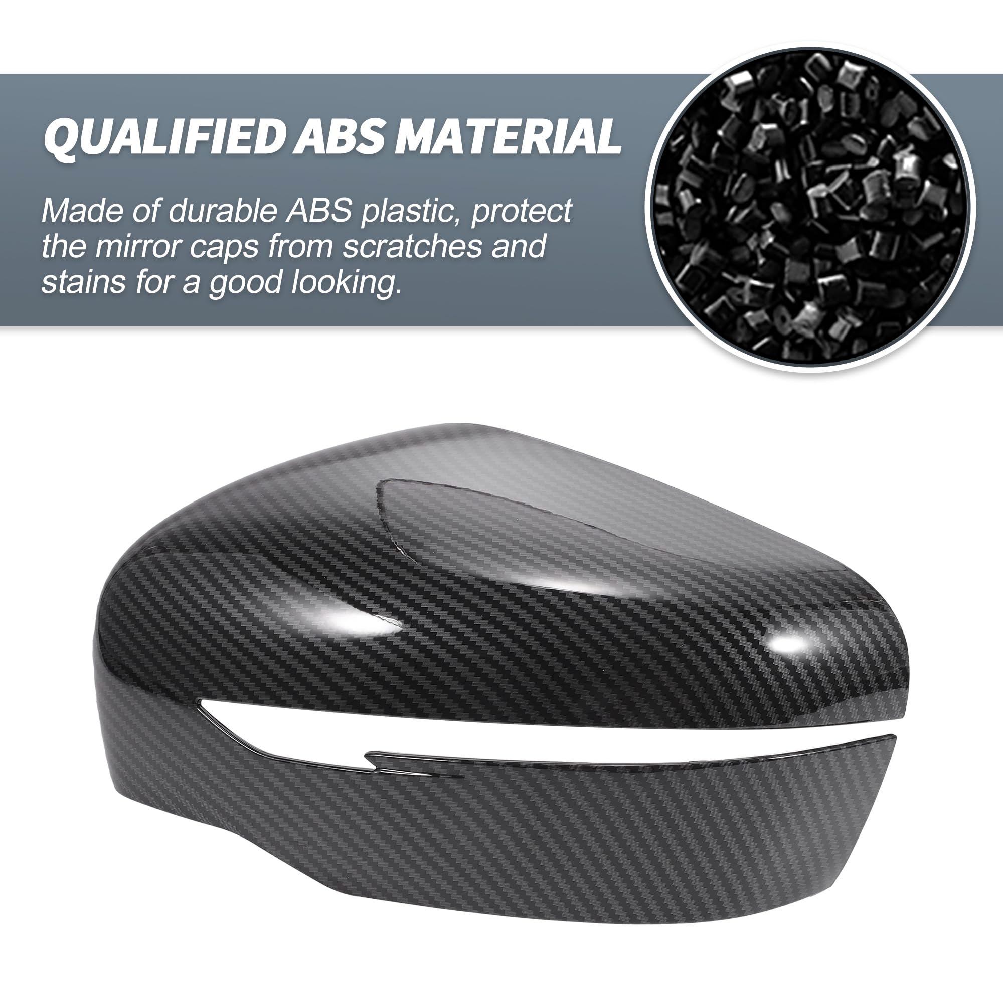 QUARKZMAN Par De Tapas De Cubierta De Espejo Retrovisor Lado Del Conductor Y Lado Del Pasajero De Fibra De Carbono Negro Para Nissan Navara NP300 Cubiertas De Protección