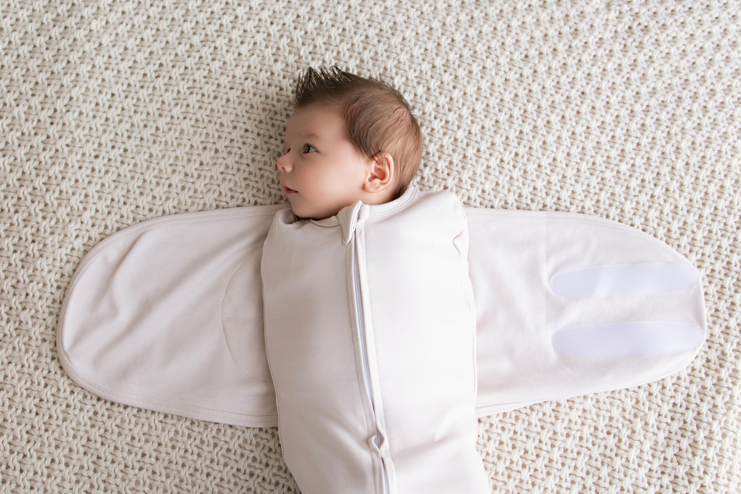 LullaBaby Double Dream Swaddle: Exklusives Doppelflügel-Design, von Kinderärzten empfohlen, ultraweiche Baumwolle, 0–2 Monate, 2,7–6,4 kg, Primrose Pink