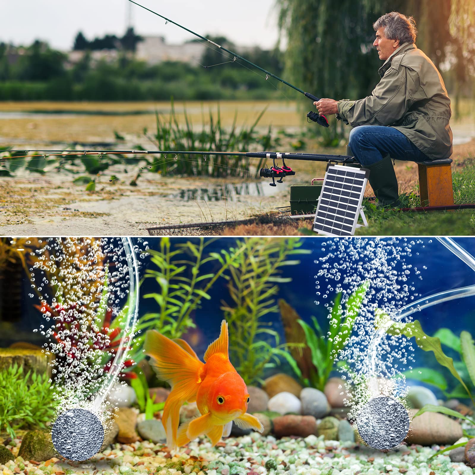 NFESOLAR Solar-Luftsprudler für Teich, 2,5 W Solar-Teichbelüfter für Aquarien