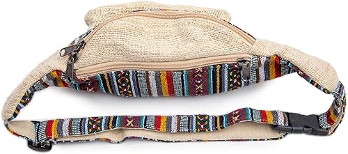 Miniatura 6 de Freakmandu - Riñonera unisex de cáñamo, bolsa de cintura a la cadera, bolsa de dinero, bolsa cruzada estilo bohemio hippie hecha a mano para
