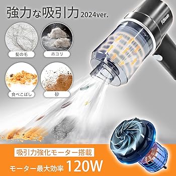 Amazon | 【FUNovate】ハンディクリーナー 収納袋付き 強力吸引