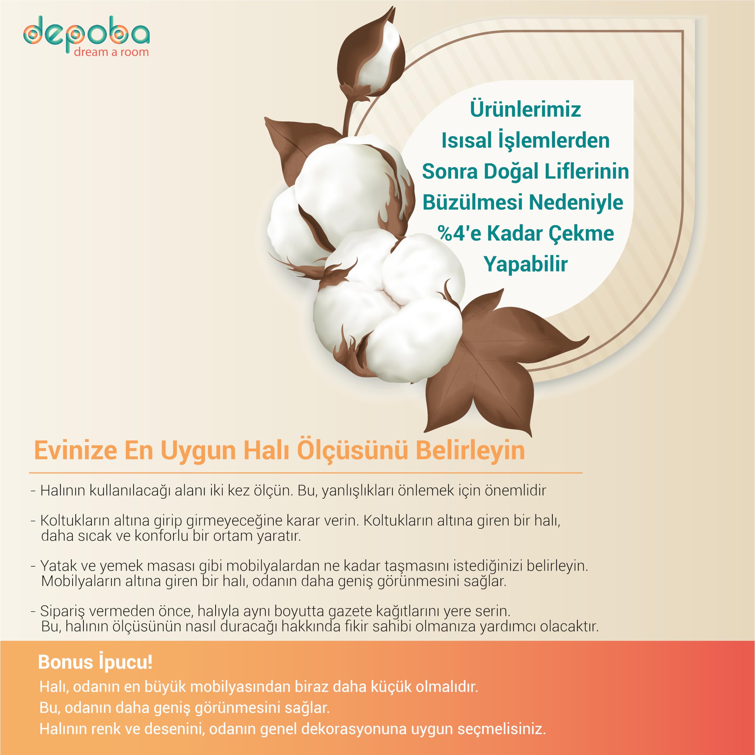 Depoba Purpa Vintage Şönil Kaymaz Doğal Pamuk Tabanlı Yıkanabilir Antibakteriyel Çevre Dostu Salon Halısı 120x180