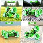 Télécommande Charge directe rapide rechargeable de voiture RC Voitures pour enfants avec lumière colorée, à double choix 360° Rotation RC Voiture stupide 4WD RC Truck Car Toys pour les enfants de 5 à 7 ans Cadeau pour les filles de 8 à 12 ans vert