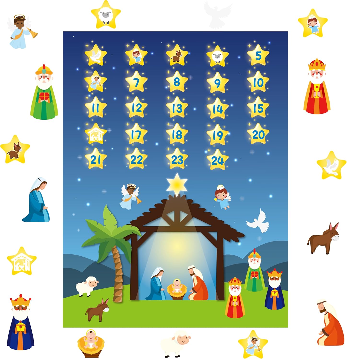 B1ykin Christmas Nativity Advent Calendar Games,Christian