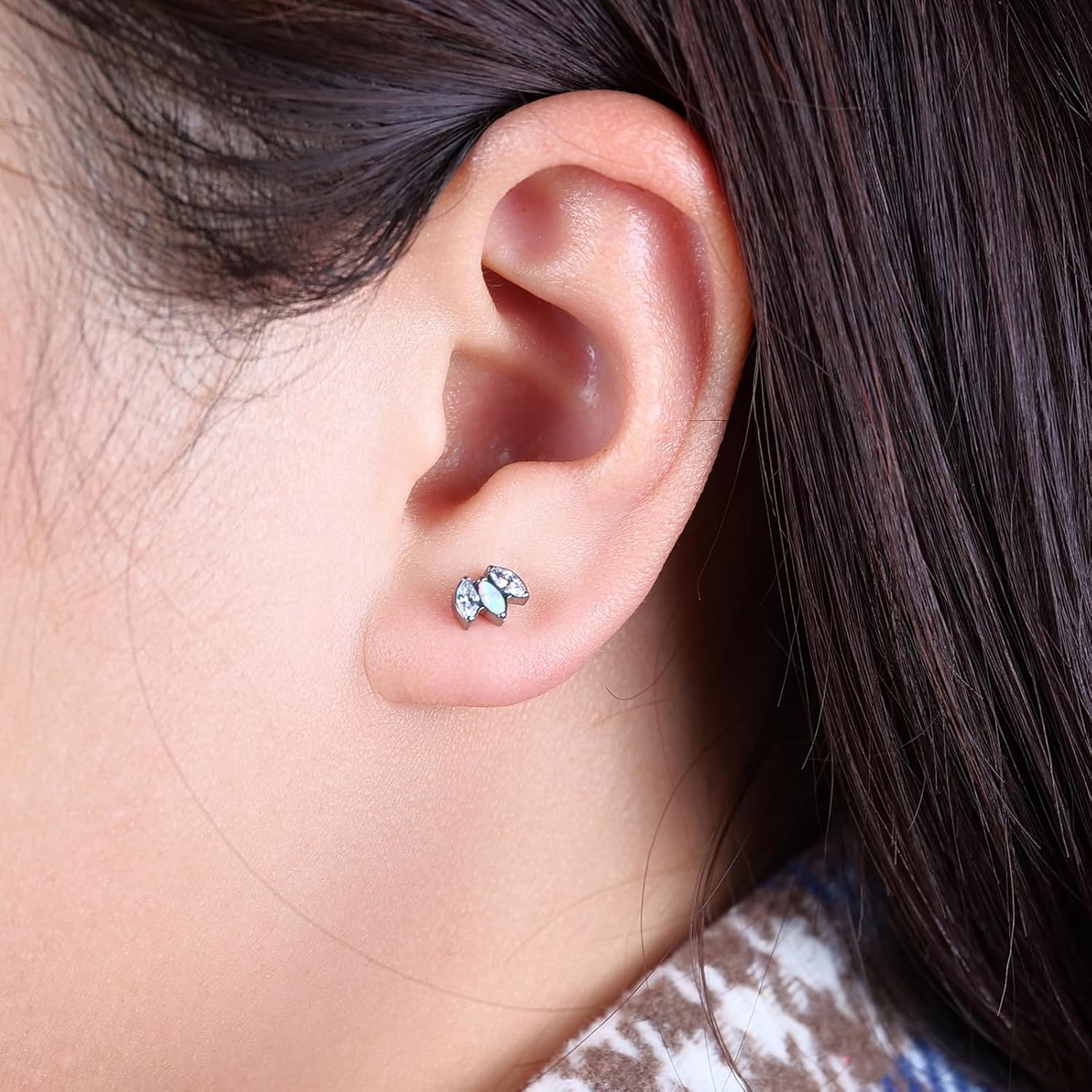 Limerencia G23 Hypoallergenic 18g Flat Back Stud Earrings | F136 Implant Grade Titanium Press Fit Threadless Push Pop in Cartilage Helix Labret Lip Monroe Tragus Piercing Studs