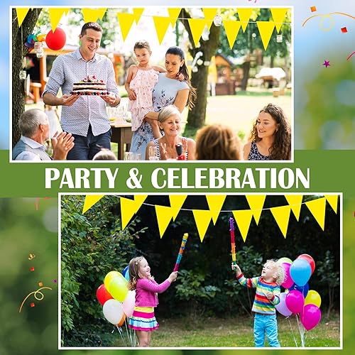 Miniatura 4 de Peryiter Banderines de bandera de 105 pies, banderas de marcado perimetral, banderas de construcción, letreros de advertencia industriales,